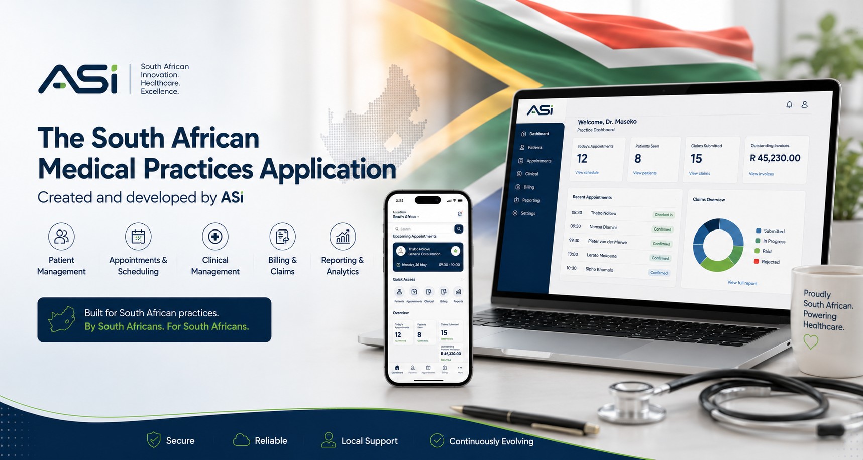 Dr Tonda Mabasa medical practice website built by ASI Technologies with POPIA-compliant patient portal