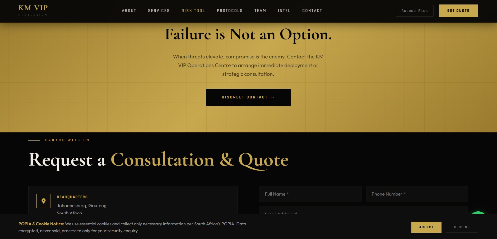 KM VIP Protection website preview