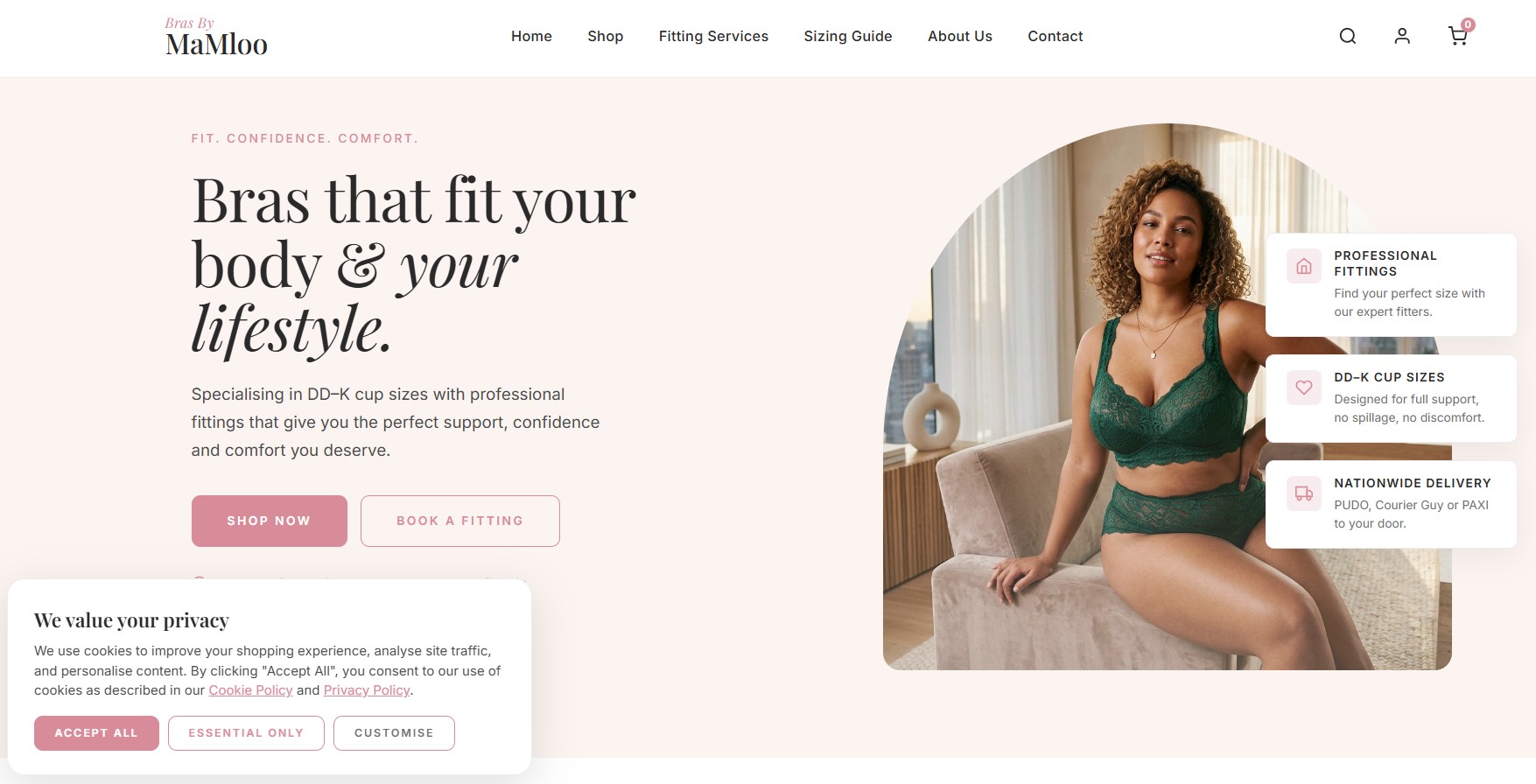 Bras By MaMloo e-commerce website home page engineered by ASI Technologies