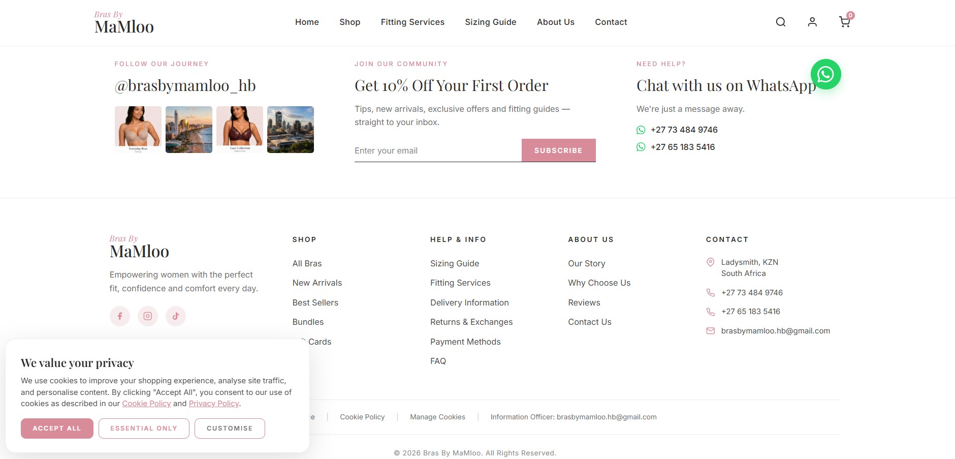 Bras By MaMloo e-commerce website preview