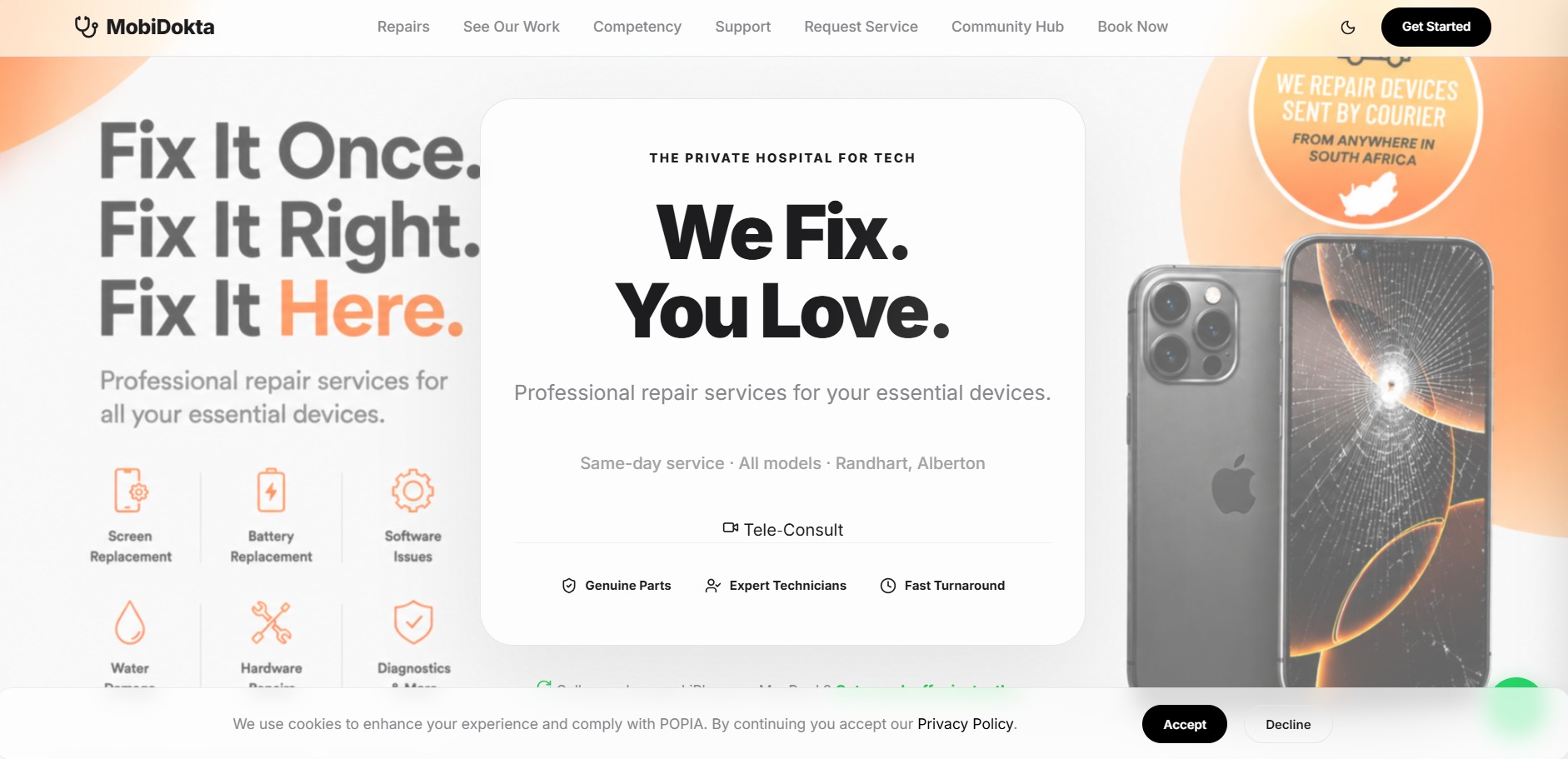 MobiDokta Tech Repairs website preview